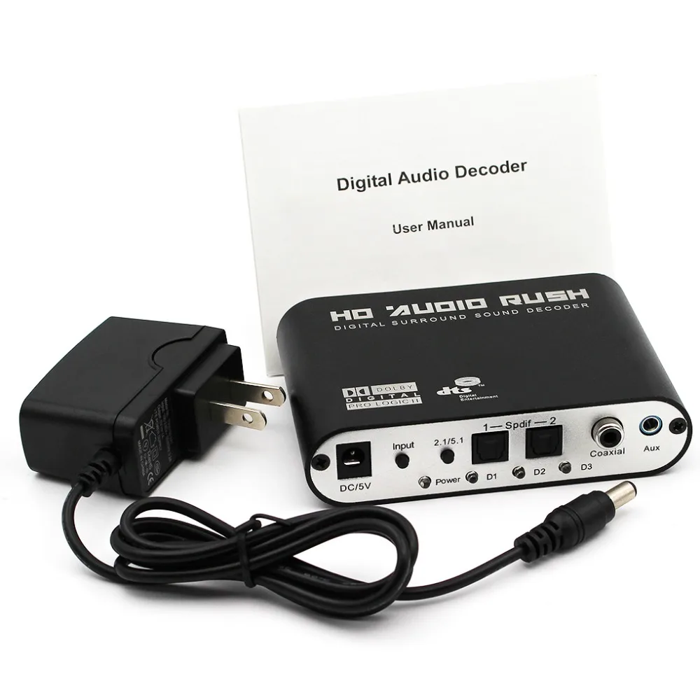 

Digital to Surround Analog Audio Decoder 2.1/5.1 Channel DTS/AC3 to 5.1 Stereo Audio Decoder 2 SPDIF Ports for DVD PS2 PS3 XBOX