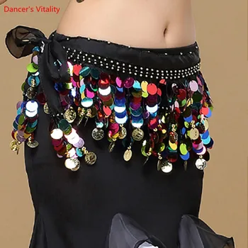 

2018 NEW Women Belly Dance Hip Scarf Belt 168 Pieces Coins Belts Oriental Dance Hip Scarves Belly Dancing Jewery 9 Colors