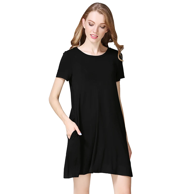 B&N Casual Loose Sexy Dress Soild Cotton Pocket Plus Size Dresses Party Sexy Dress Plus Size Elegant Short  Women Dress1212