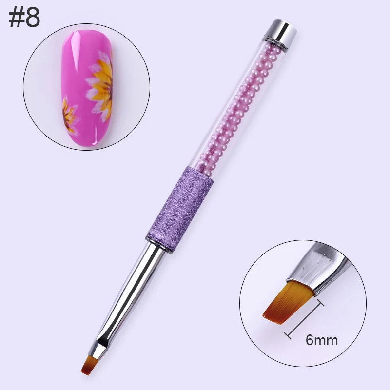 1 шт градиентный веер для рисования, карандаш для ногтей, кисть для краски, фиолетовые стразы, ручка для УФ-геля, Маникюрный Инструмент для рисования ногтей - Цвет: Pattern 8