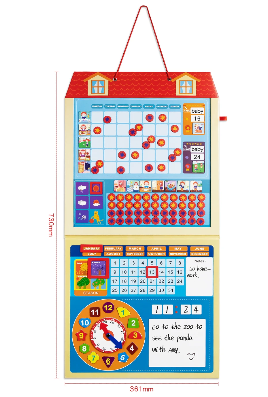 Magnetic Behavior Reward Responsibility Activity Target Chart Calendar Schedules Growth Time Record Board for Children Decor_35