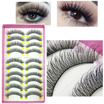 

10/20pair Natural False Eyelashes Lashes for Building Makeup Tips Long Thick Fake Eyelashes Extensions Tool False Eyelashes
