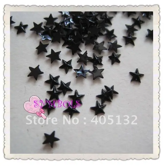 

NRR02B Free Shipping 10000pcs/bag Black Star Shape Resin Nail Rhinestone Acrylic Rhinestone Nail Art