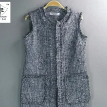 Hss0325 Для женщин Дамы реального Малый пальто без рукавов