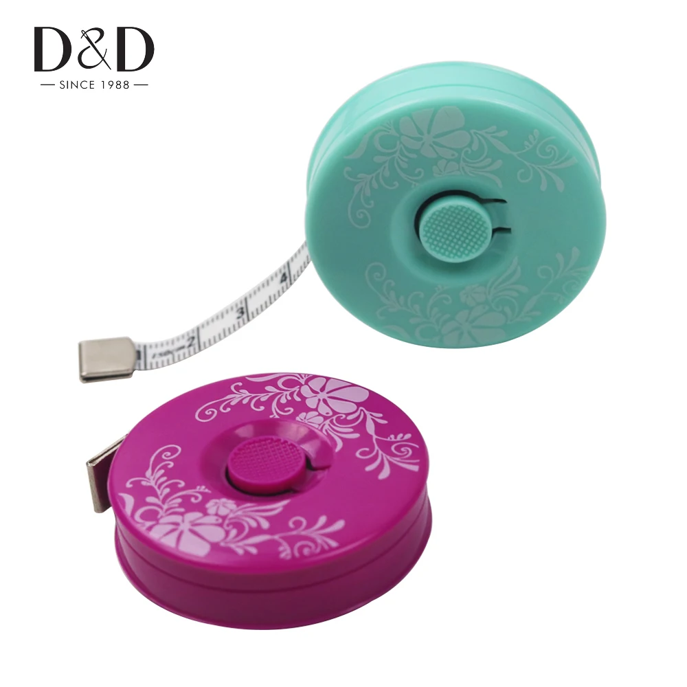 

D&D 1pc Sewing Measurement Retractable Ruler Sewing Tailor Tape Measure 1.5M Printing Design Sewing Tool Accessories