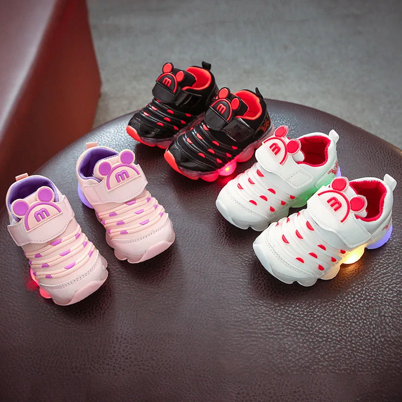 

Cute cartoon LED hot sales Lighting baby first walkers casual fashion girls boys shoes all season baby sneakers infant tennis