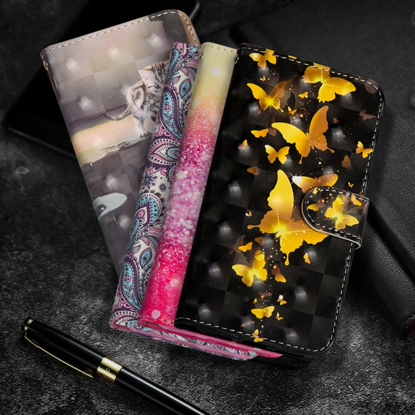 

Butterfly Leather Flip Case For Xiaomi CC9 CC9e Wallet Cover SmartPhone Cases For Xiomi A3 Lite Redmi Note 7 Pro 7S 7A 7 Coque