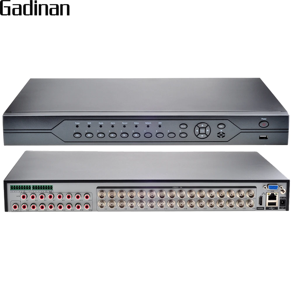 GADINAN AHD-NH 1080N 32CH AHD DVR 5 in 1 Hybrid DVR PTZ RS485 and RS 232 Cloud Support 3G Wifi CMS ONVIF 2HDD Port Max 6TB/Per