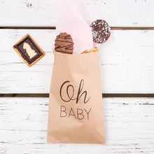 На заказ oh baby попкорн конфеты буфет лакомые сумки на день рождения свадьбы для новобрачных, вечеринка в честь новорождённого пекарня печенья подарочные пакеты