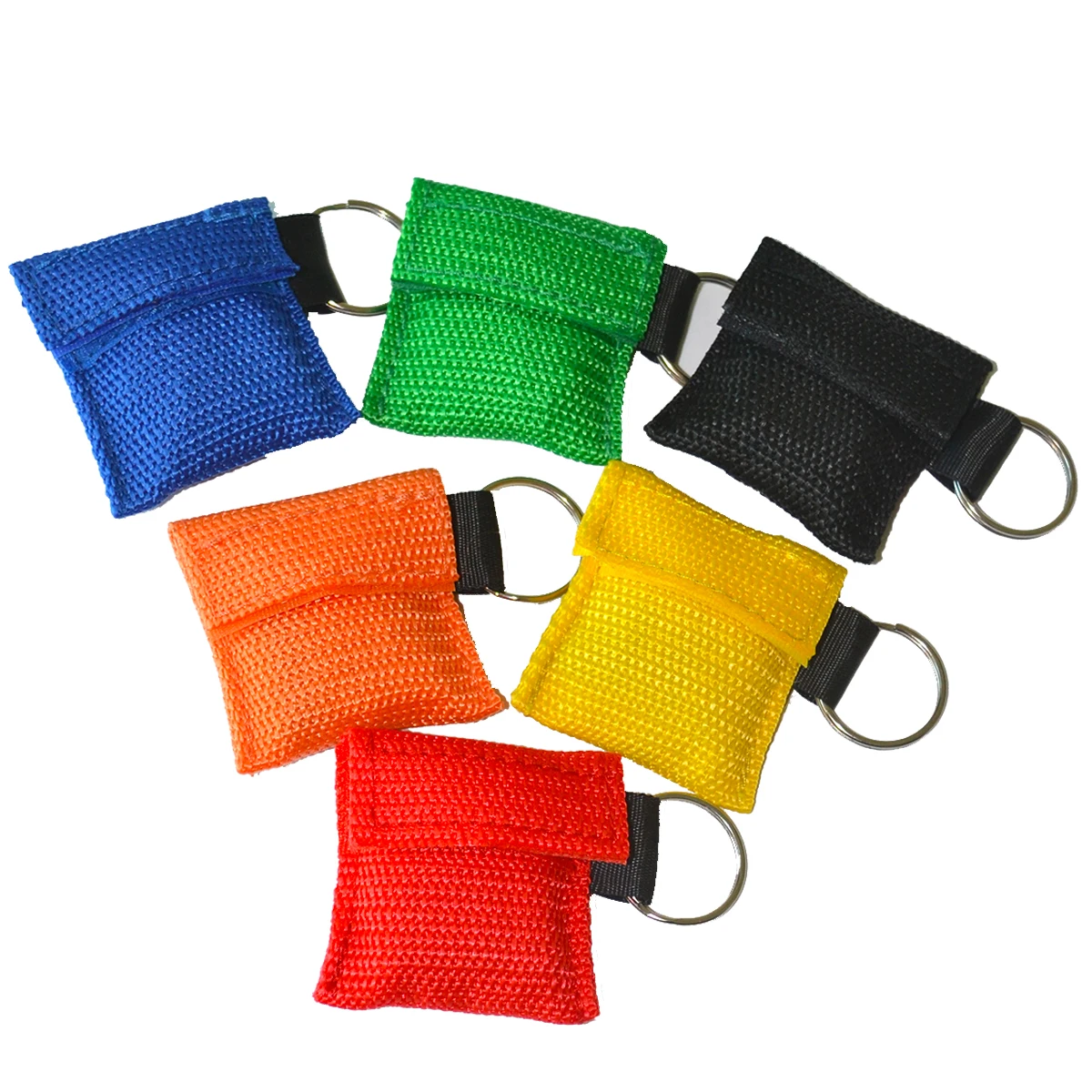 

New 50Pcs/Lot CPR Resucitator Mask Face Shield With Key Chain Key Ring One-way Valve For First Aid Rescue Use Optional Color
