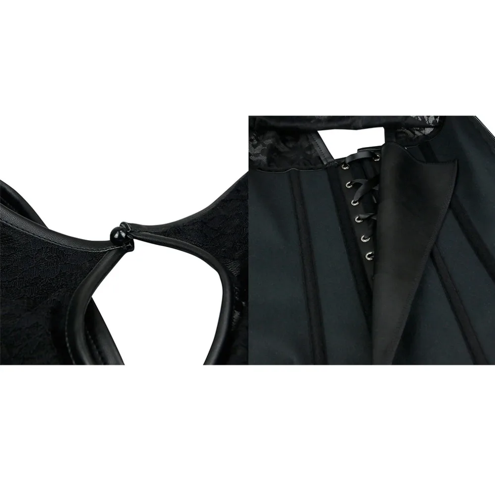 Charmian-Women-s-Training-Black-Lace-PU-Steel-Bone-Bodyshaper-Waist-trainer-Zipper-Closure-Vest-Corset-(4)