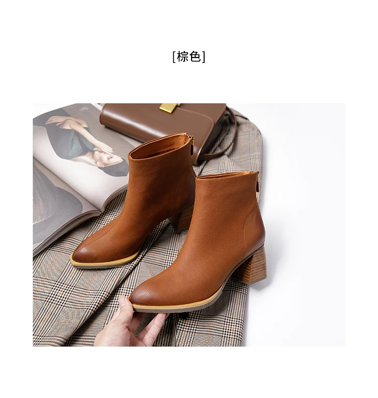 VALLU/ г., модная обувь осень-зима женские ботильоны женские ботинки из воловьей кожи женские ботинки на высоком квадратном каблуке
