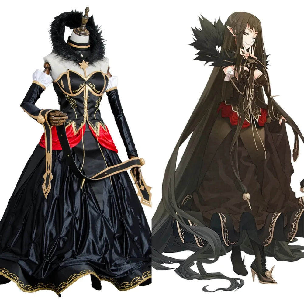 

Fate Apocrypha Costume Cosplay Fate Apocrypha of Red Semiramis Sammu-ramat Cosplay Costume Halloween Black Ball Gown Dress sets