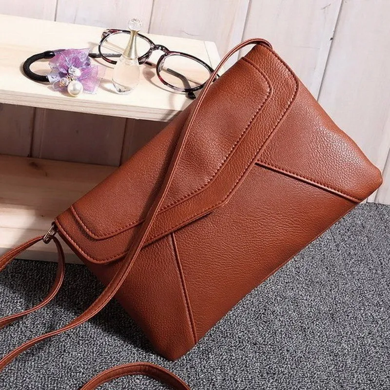  Casual Vintage Women Crossbody Messenger Bags Ladies Mujer Leather Envelope Handbag Clutches Purse Sling Shoulder Bag  