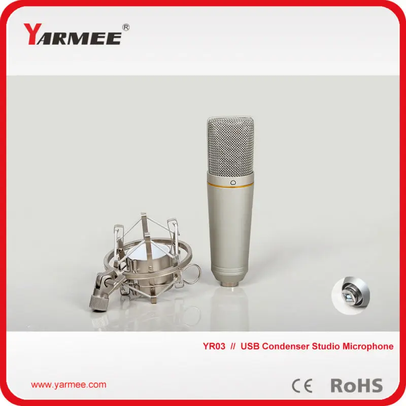 

Free shipping wired condenser USB studio recording microphone with aluminum box