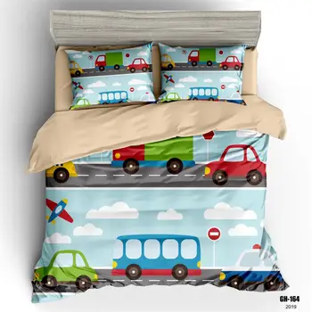 

Kids Bedding Set Boys Single Duvet Cover Cars Digital Printing Bed Linen For Children Girl Quilt Cover Set Full Set For Bed