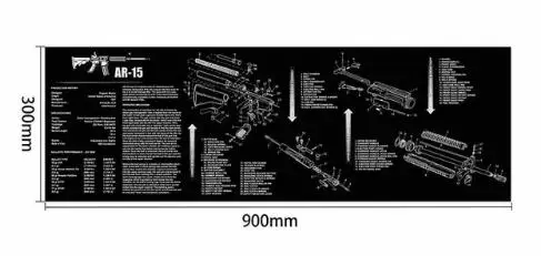 AR15 AK47 пистолет резиновые перчатки для уборки коврик с Запчасти схема и инструкции оружейников коврик для верстака Мышь коврик для Glock SIG P226 P229 - Цвет: AR15