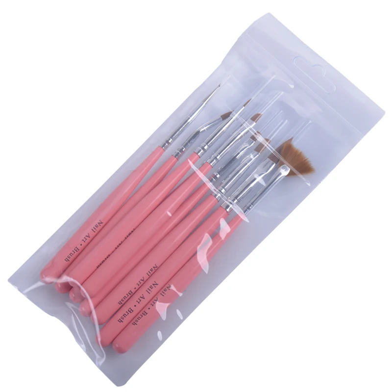 Fengshangmei 9pcs Nail brushes Set Nail Art Painting Pen Professional Brushes for Nail Design 6