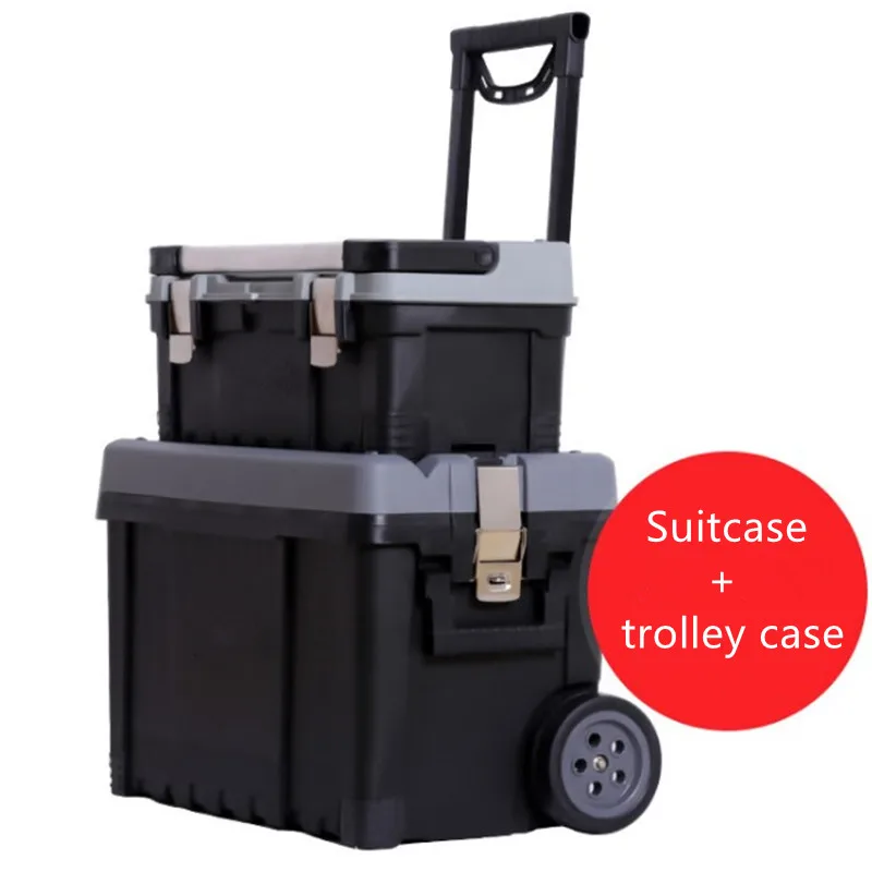 Combination trolley case set toolbox extra large multi purpose suitcase