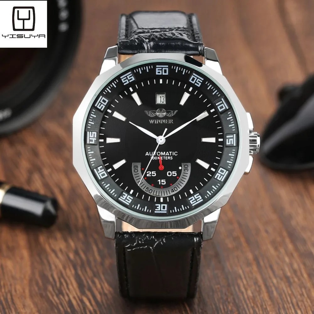 

Fashion Automatic Mechanical Watch for Men Leather Band Strap Mechanical Watches for Teenagers Business Analog Watch for Male