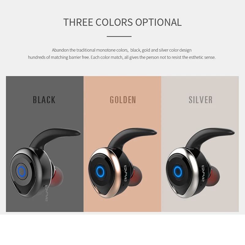 AWEI T1 TWS беспроводные Bluetooth наушники 3D стерео звук водонепроницаемые спортивные