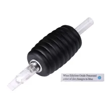 20 шт./кор. Татуировка силиконовая стерилизованное одноразовое трубка " 25 мм резиновая Мягкая черная нить с прозрачными длинными наконечниками круглая/плоская