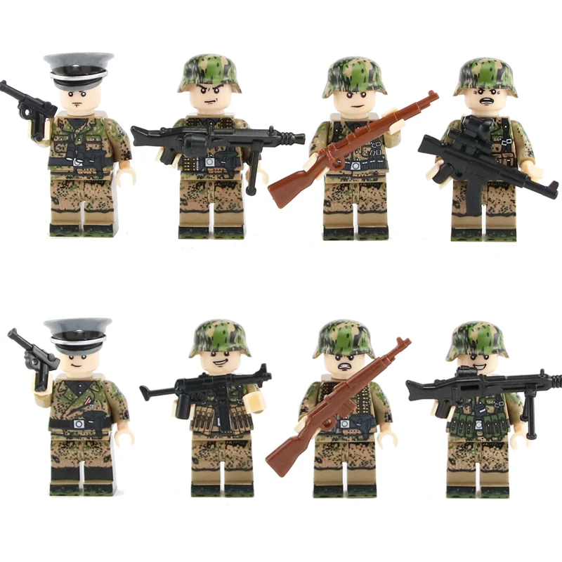 Weltkrieg 2 camouflage German Army Soldiers officers Figures Building Blocks weapons Accessories Military building blocks toys