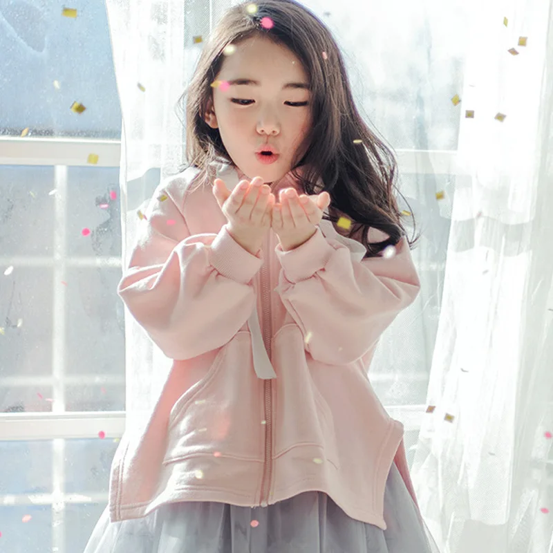 Korean girls spring children's Sweater Hoodie spring 2018 nine sleeve