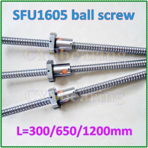 NEW 3 anti backlash ballscrew set 1605 ball screw RM1605 300mm /650mm