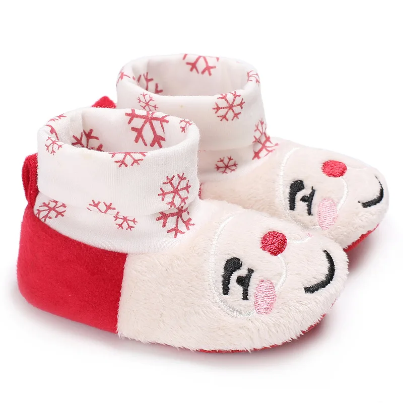 Горячая Распродажа; обувь для малышей в рождественском стиле; теплая зимняя обувь для маленьких мальчиков и девочек; кроссовки из флока для малышей; мягкие детские ботинки