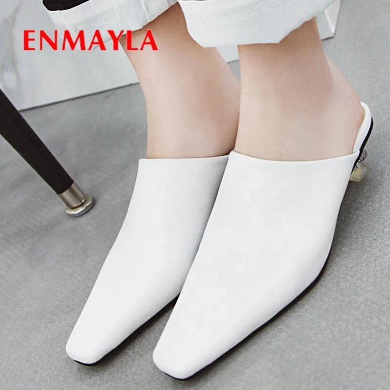 

ENMAYLA 2019 New Arrival Spring/Autumn Outside Solid Women Fashion Slippers Strange Style Women Shoes Size 34-43 LY2549