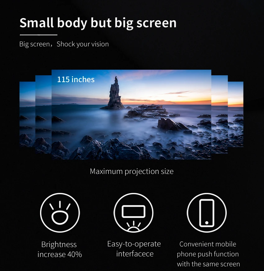 Gigxon UC68 проектор для домашнего кинотеатра 800*480P DLNA Miracast Airplay LCD портативный макс 1080P