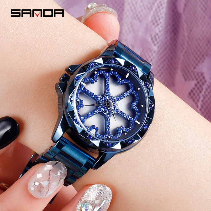 

2018 New Ladies Watch Green Cool Quartz Watches Women Fashion Watch Female Waterproof Brand Luxury Clock Rotate Relogio Feminino