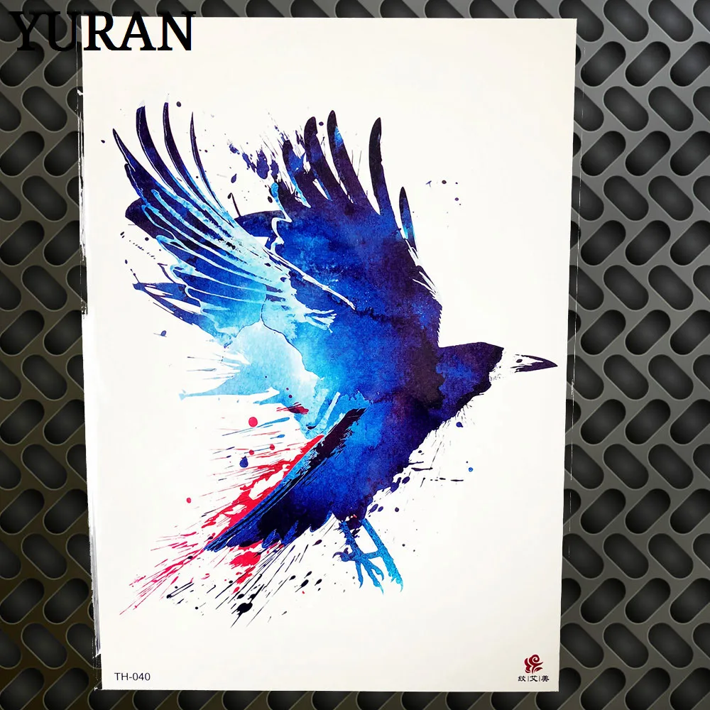 Blauwe Vogel Tijdelijke Tattoo Sticker Vrouwen Body Art Nep Water Trasnfer  Tattoo Plakken Aquarel Papegaai Tatoo Vogels Vlinder Decal - AliExpress, image size:1000x1000