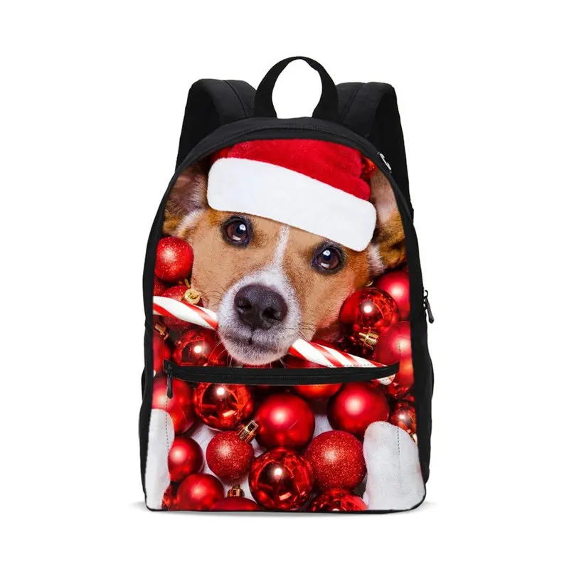 

Canvas Backpacks For Boys Girls Fashion Santa Claus Cute Animal 3D Printing Bookbag Christmas Gift Kids Children Mochila Escolar