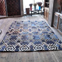 Квадратный Ковер из настоящей воловьей кожи, натуральный ковер из коровьей кожи для украшения гостиной, офиса