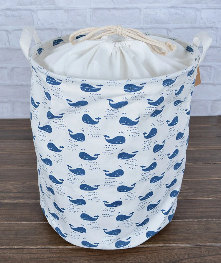Buy canvas fabric laundry basket with two handles and