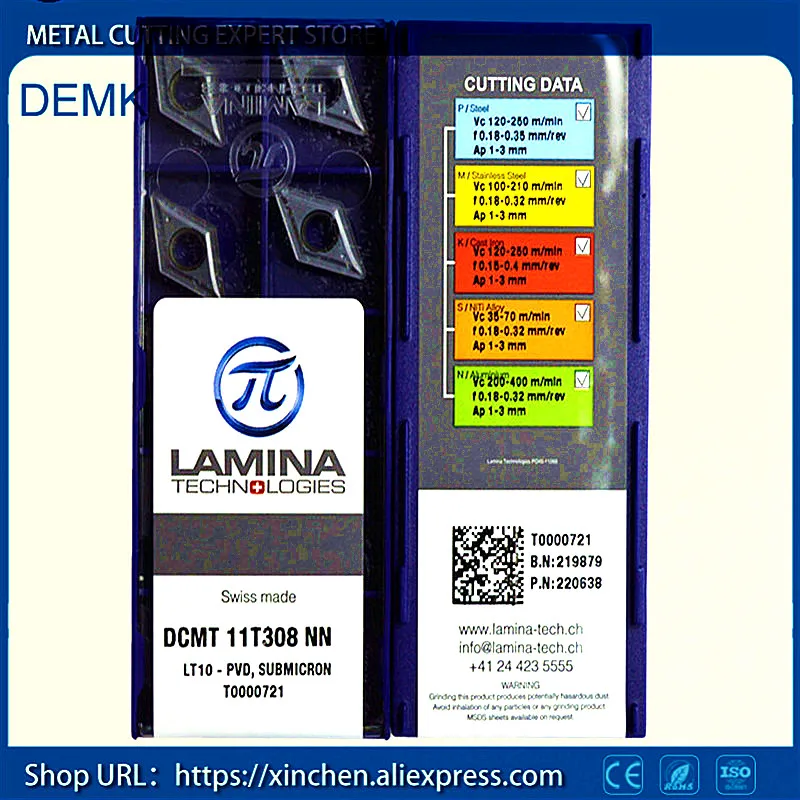 Нож Бесплатная доставка DCMT11T308NN LT10 lamina ЧПУ Токарный станок фрезерный станок Карбид ЧПУ лезвие 10 шт