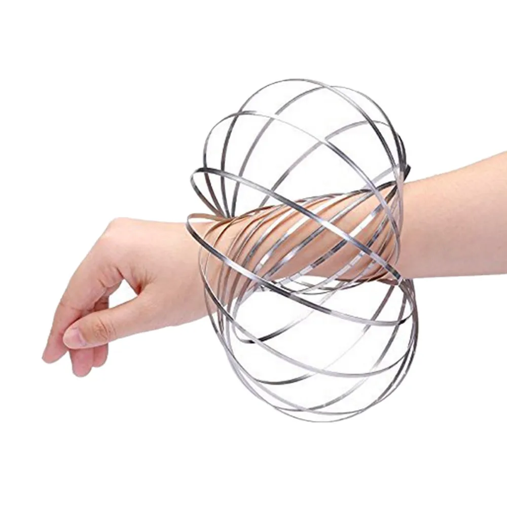 HIINST 13cm Kids Adults Flow Rings Spring Bracelet Sensory