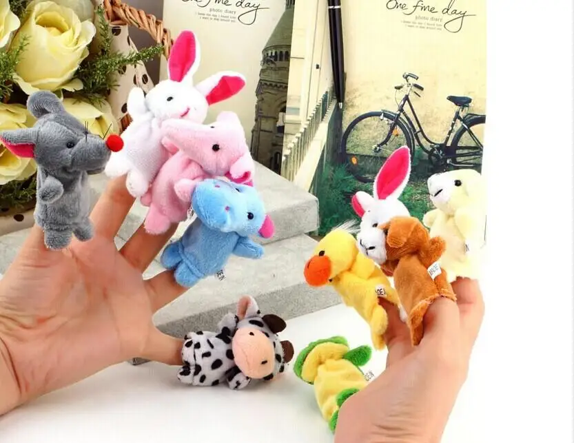

10pcs Cartoon Animal Velvet Finger Puppet Finger Toy Finger Doll Baby Cloth Educational Hand Toy Story
