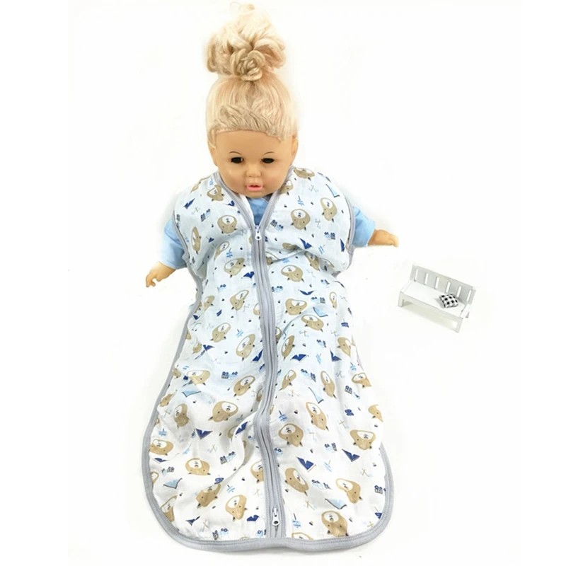 

Baby Sleeping Bag Sleeveless Bamboo cotton Muslin Gauze Vest Sleepsacks Spring Summer Autumn 80cm Length for 12-18 Months Baby