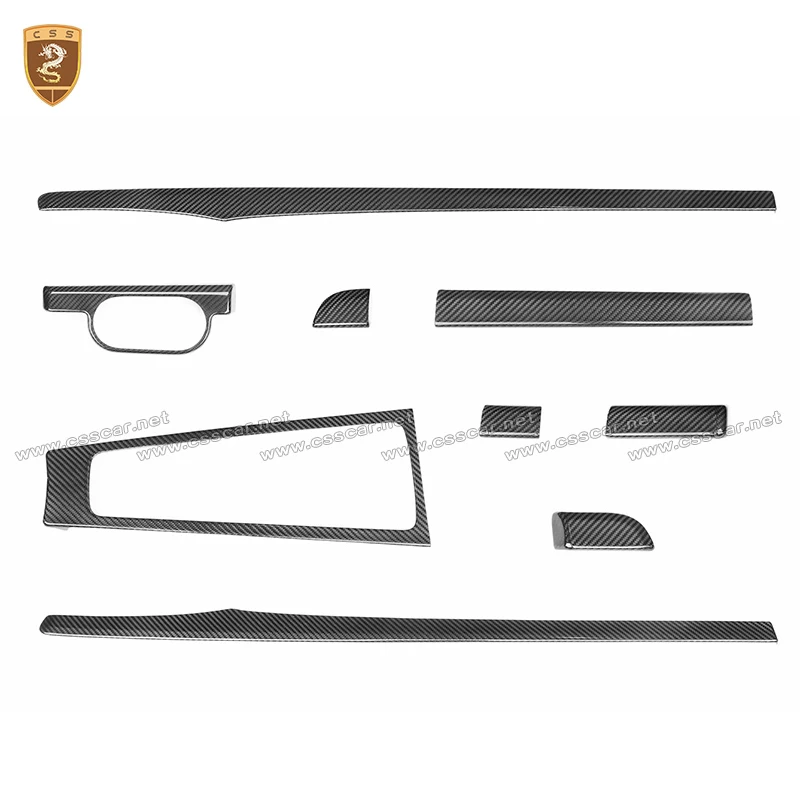 

9PCS Carbon Fiber Car Interior kit Auto Full Interior Covers Trim For Porsche 718 981 911 Cayman Boxster Carrera Dashboard RHD
