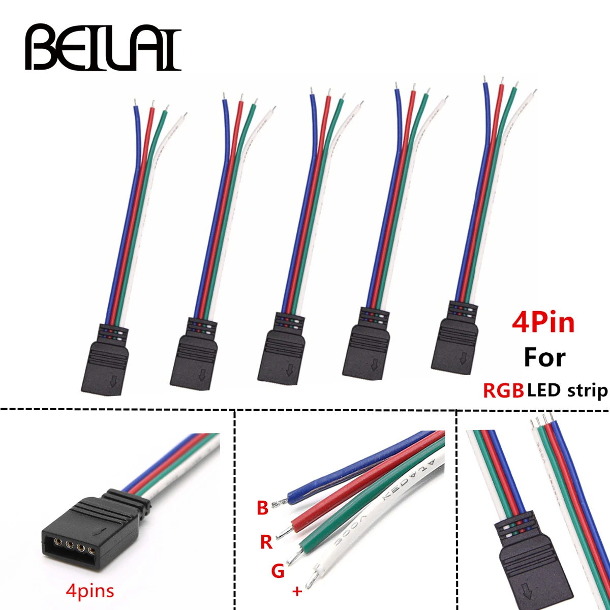 4pin RGB Светодиодная лента 5pin добавить теплую белую светодиодную ленту Разъем