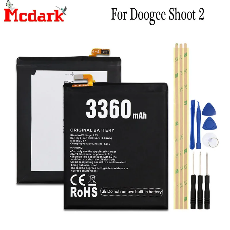 Аккумулятор Mcdark MTK6580 Для Doogee Shoot 2 сменный аккумулятор большой емкости 3360 мАч +