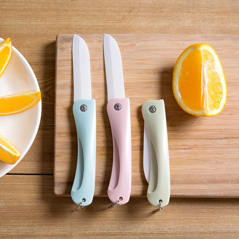 1pc Ceramic Fruit Knife Portable Folding Knife Kitchen Knife Peeling