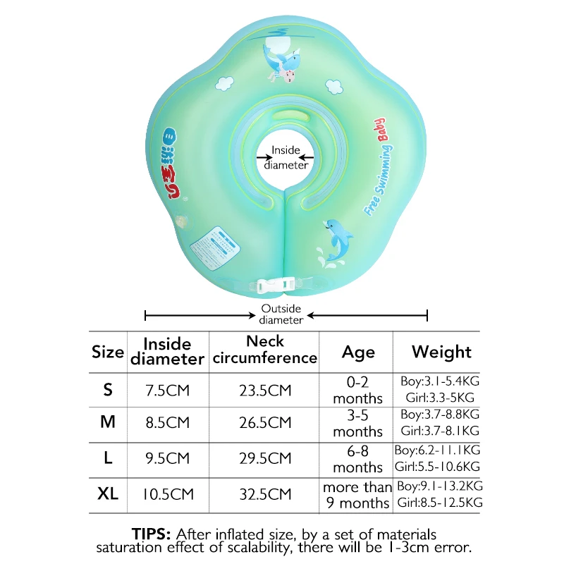 Плавающий Детский двойной воздушный шар для шеи, защищающий от опрокидывания, безопасный и удобный круг для плавания, Прямая поставка