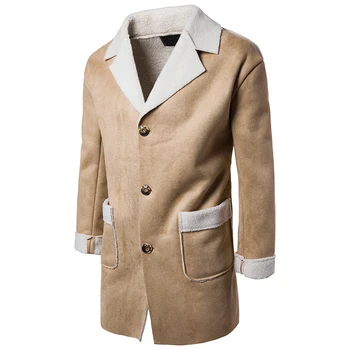 

Autumn Fashion Composite wool Men trench coat Long Sleeve Casual Winter Medium length Slim Fit Winter Jackets Men Army z30