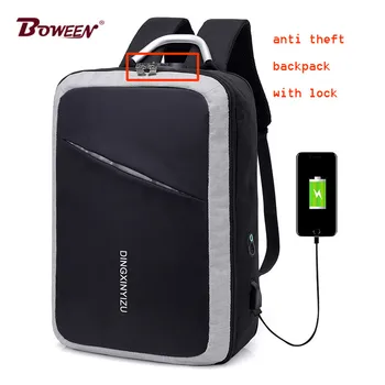 

black 15.6 inch laptop backpack anti theft men usb charge Computer back pack male Oxford large Business backbag bagpack Mochila