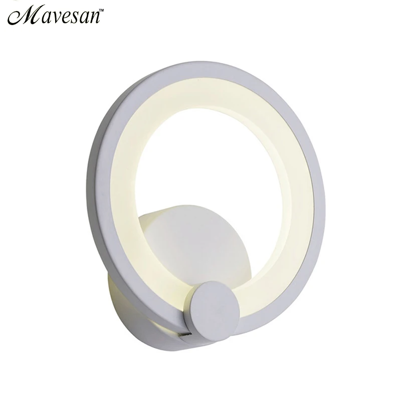 

12W LED Wall Lamp for bedroom reading room Circle Modern Wall Sconce White Indoor Lighting Lamp AC100-265V lamparas stair light