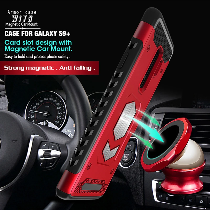 

360 Fulll Armor Case For Samsung Galaxy S10 S10 Plus Note 9 S9 S8 S7 Edge G530 J4 J6 J7 J8 A6 A8 2018 Car Magnetic Card Case
